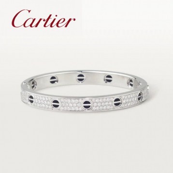 Cartie LOVE BRACELET, DIAMOND-PAVED, CERAMIC LOVE ブレスレット、パヴェダイヤモンド、セラミック